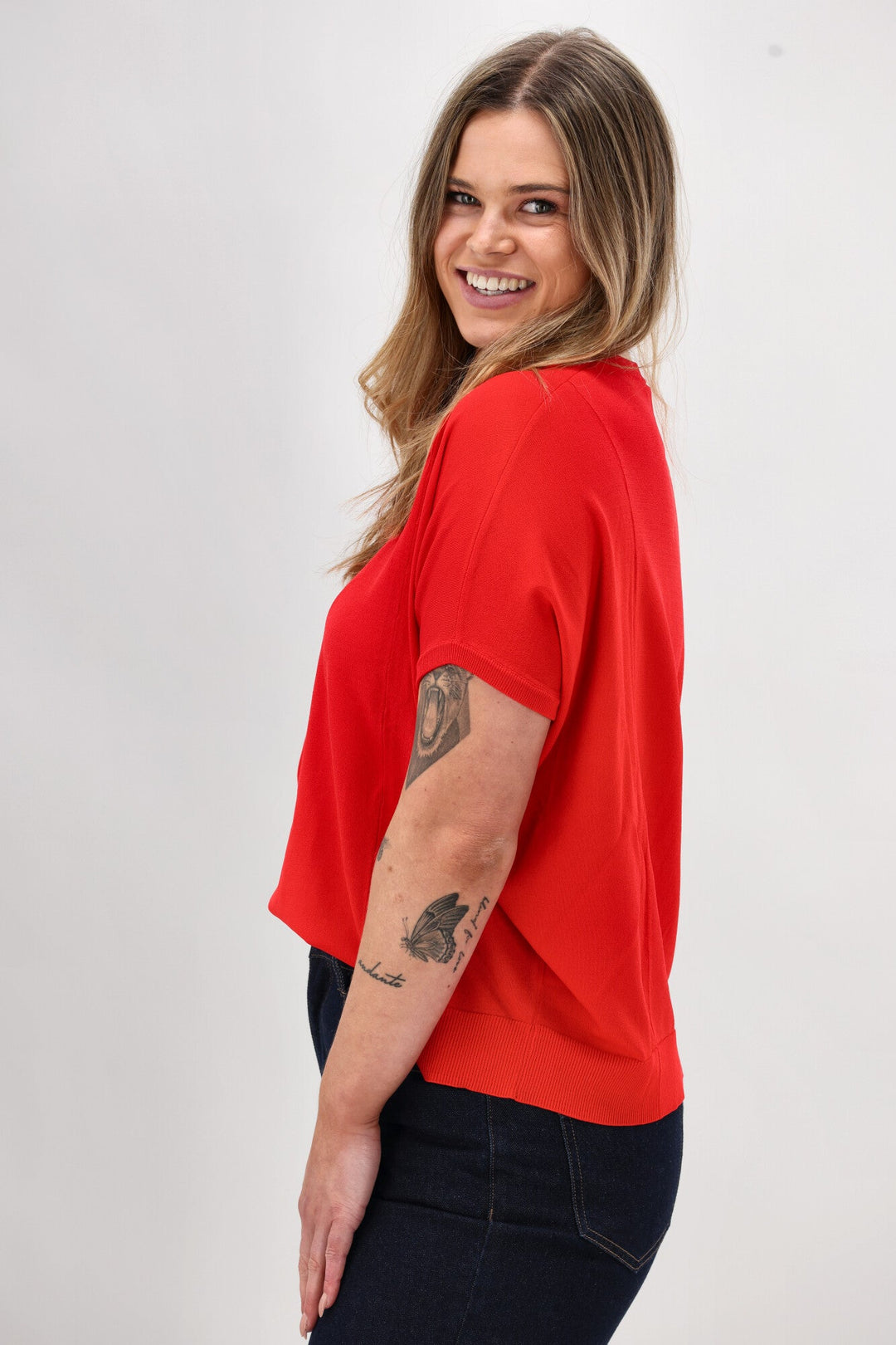 Label Seb Knit Sweater Coral Red