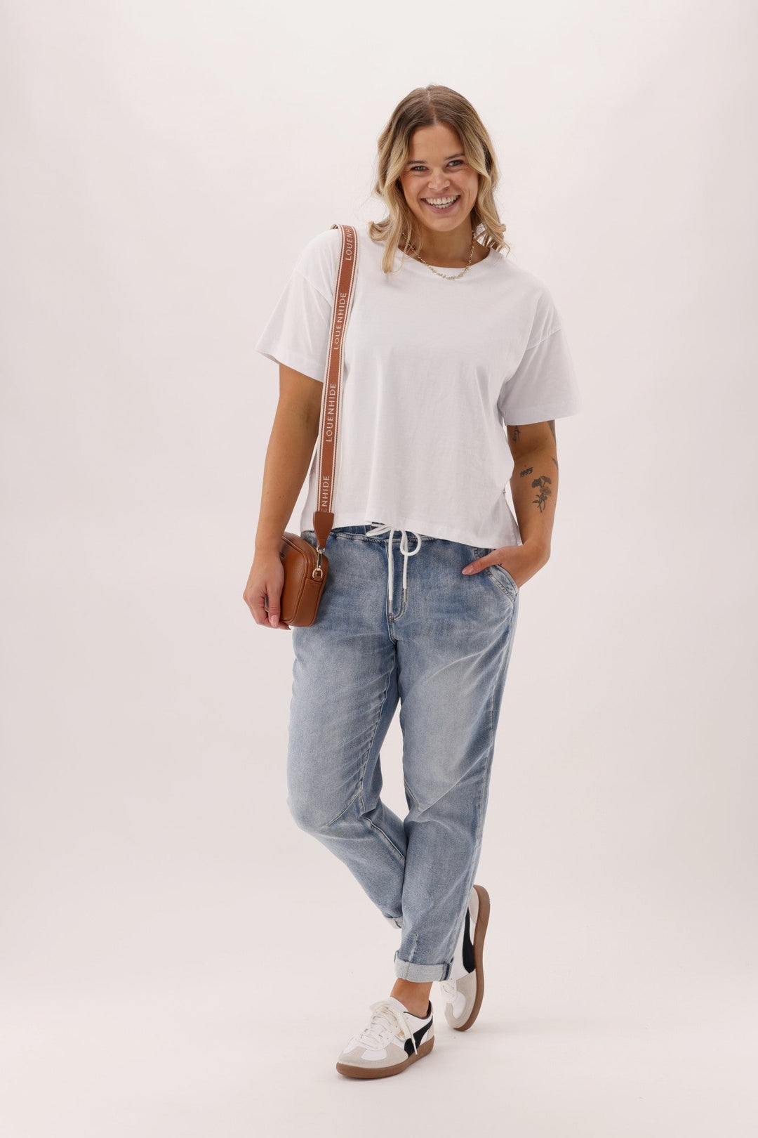 Label Shane Denim Jogger Washed Blue