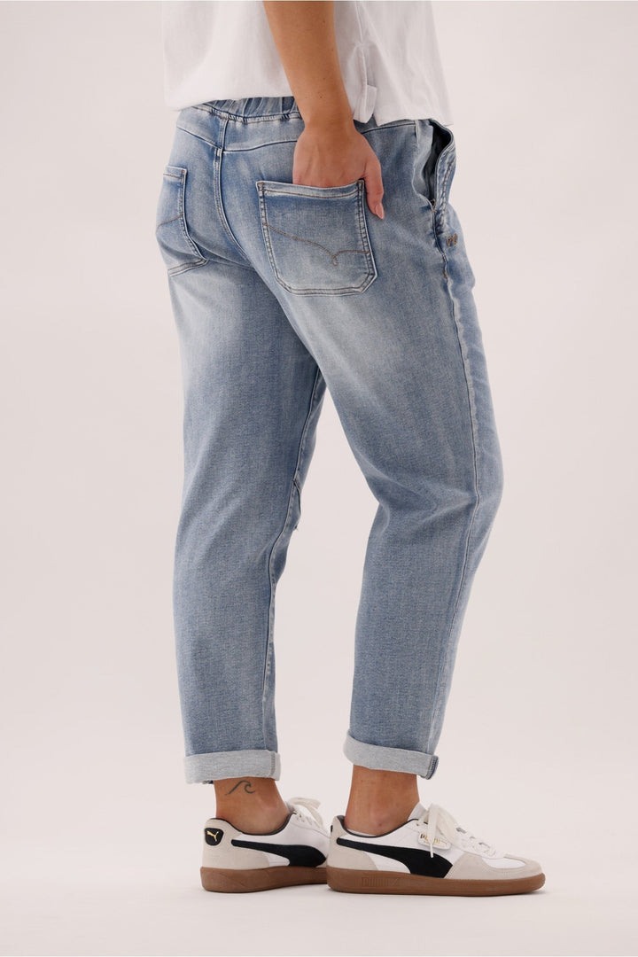 Label Shane Denim Jogger Washed Blue