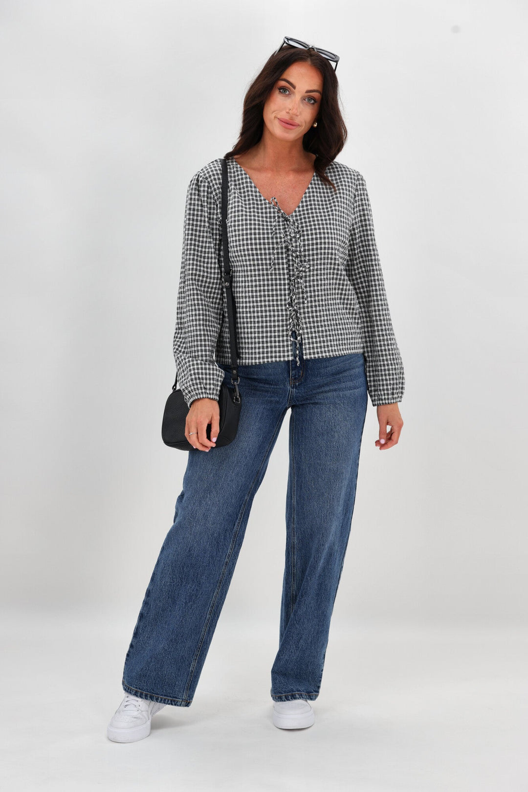 Label Sharin Top Black Gingham