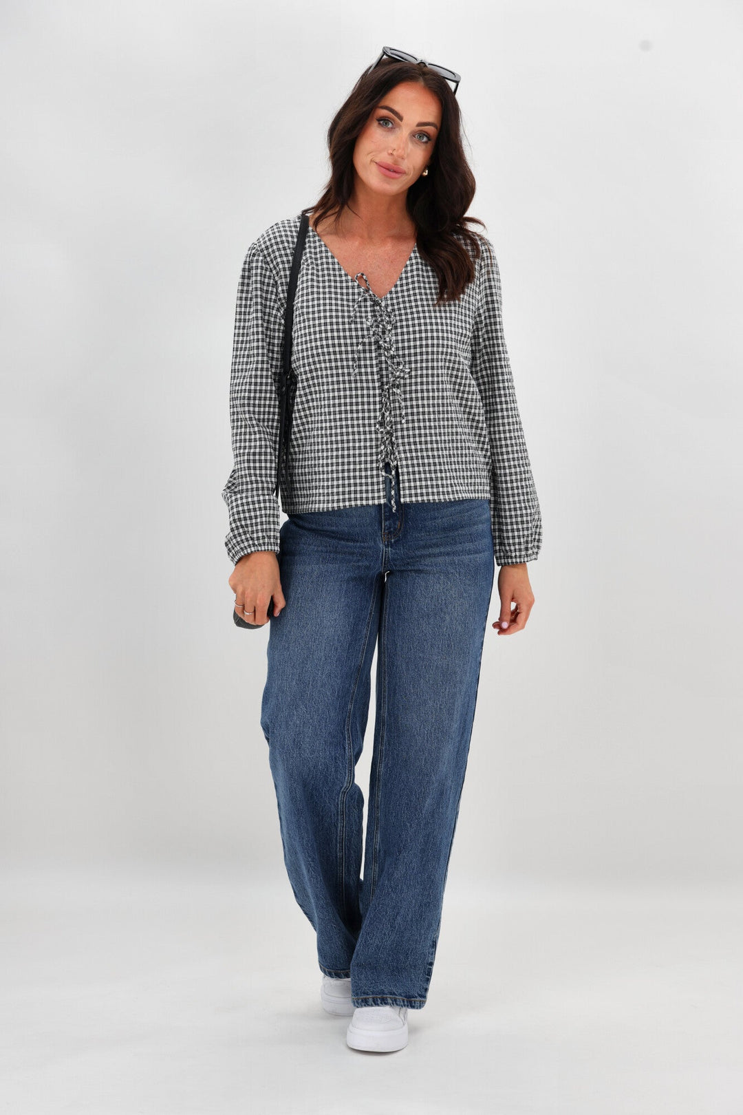Label Sharin Top Black Gingham