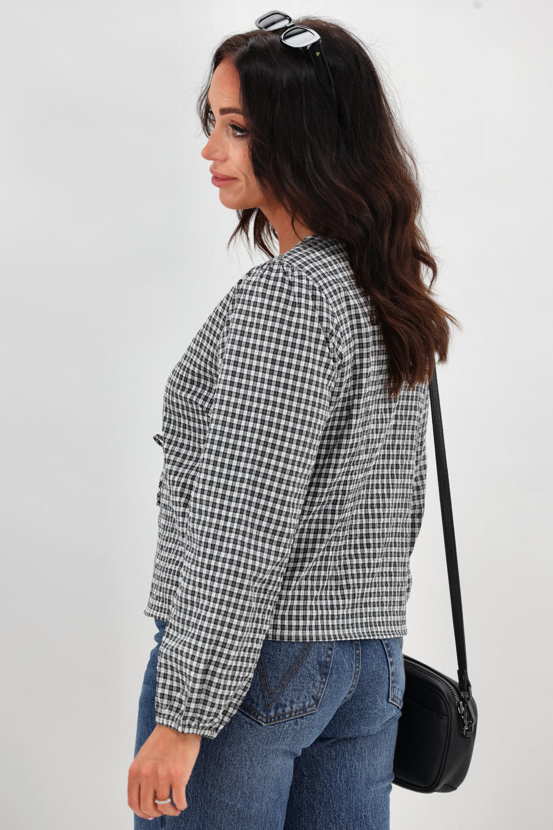 Label Sharin Top Black Gingham