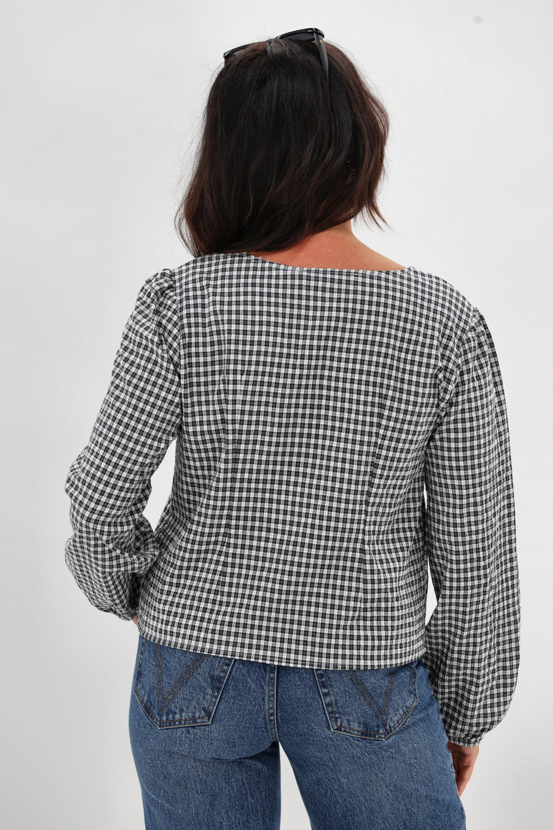 Label Sharin Top Black Gingham