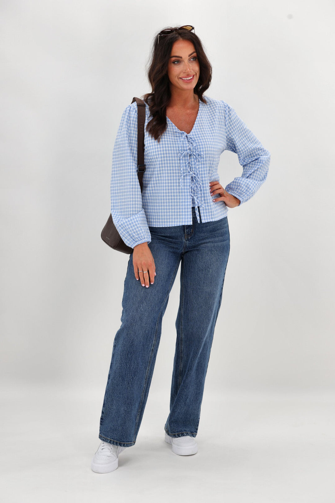 Label Sharin Top Blue Gingham