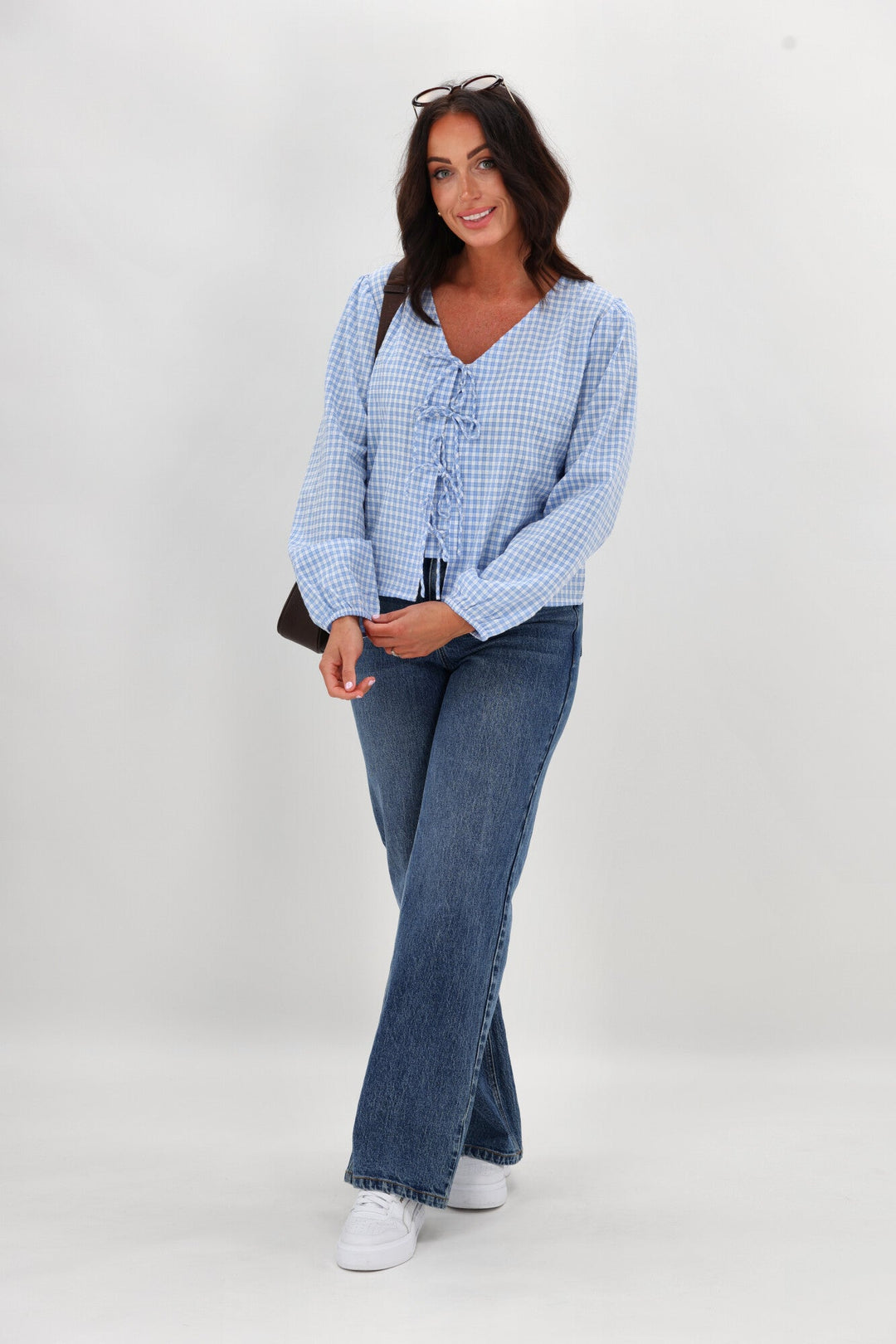 Label Sharin Top Blue Gingham