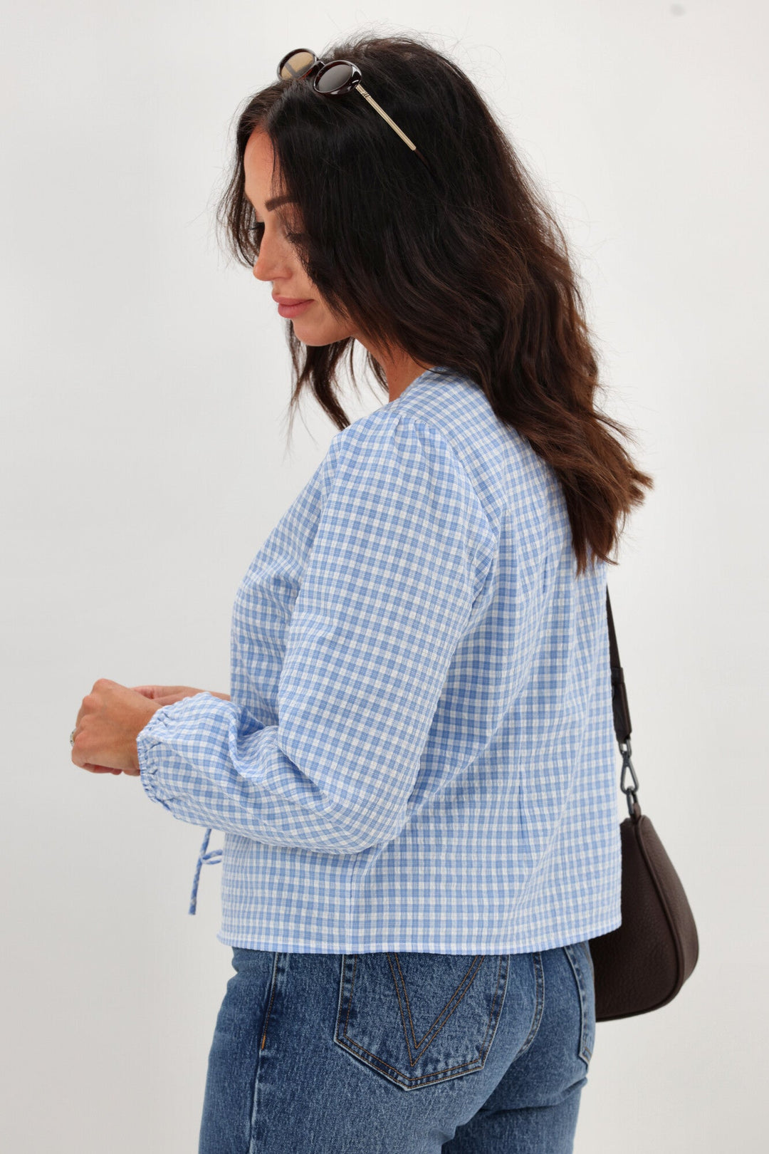 Label Sharin Top Blue Gingham
