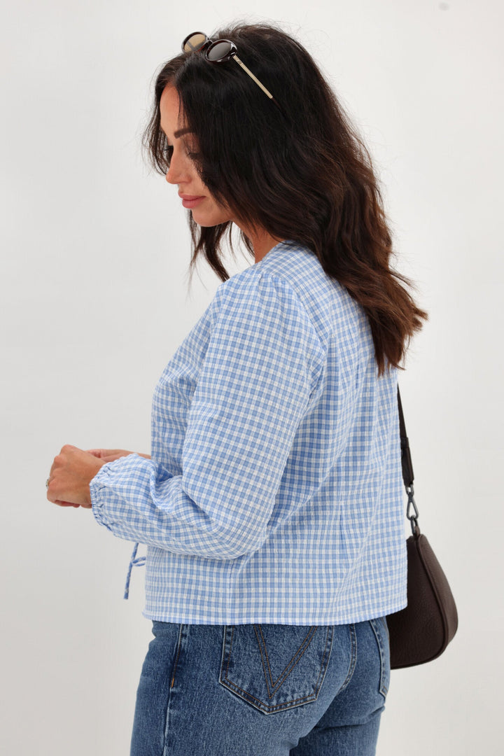 Label Sharin Top Blue Gingham
