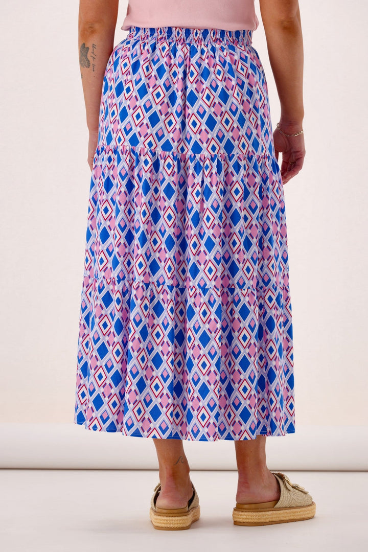 Label Sirocco Tiered Skirt Geo Print