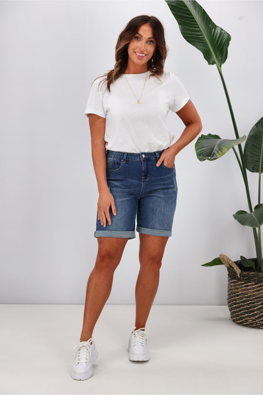 Label Boyfriend Shorts Indigo Blue