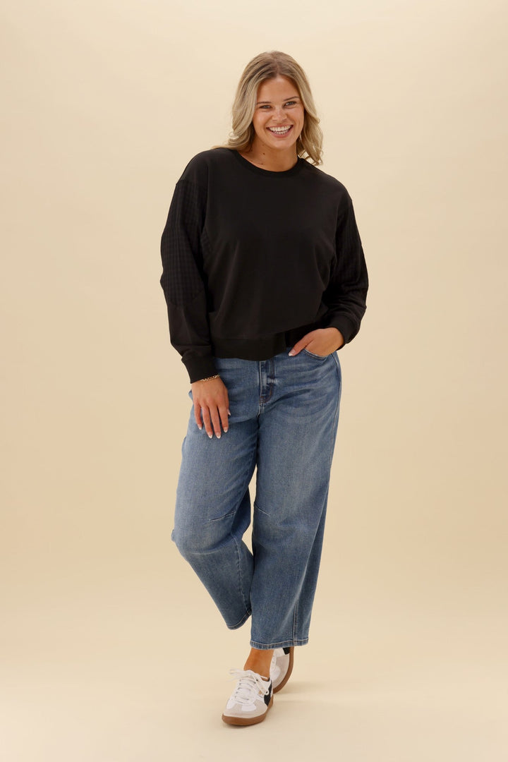 Label Summit Contrast Panel Crew Black