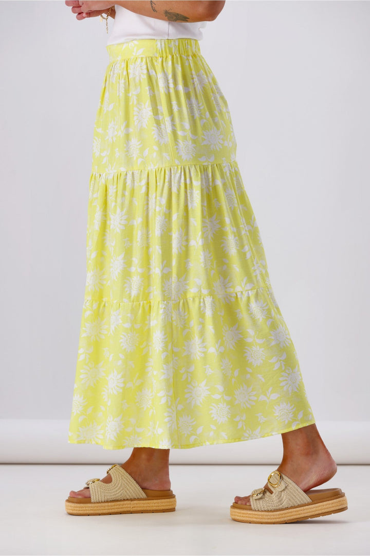 Label Sunflower Skirt Yellow White Floral