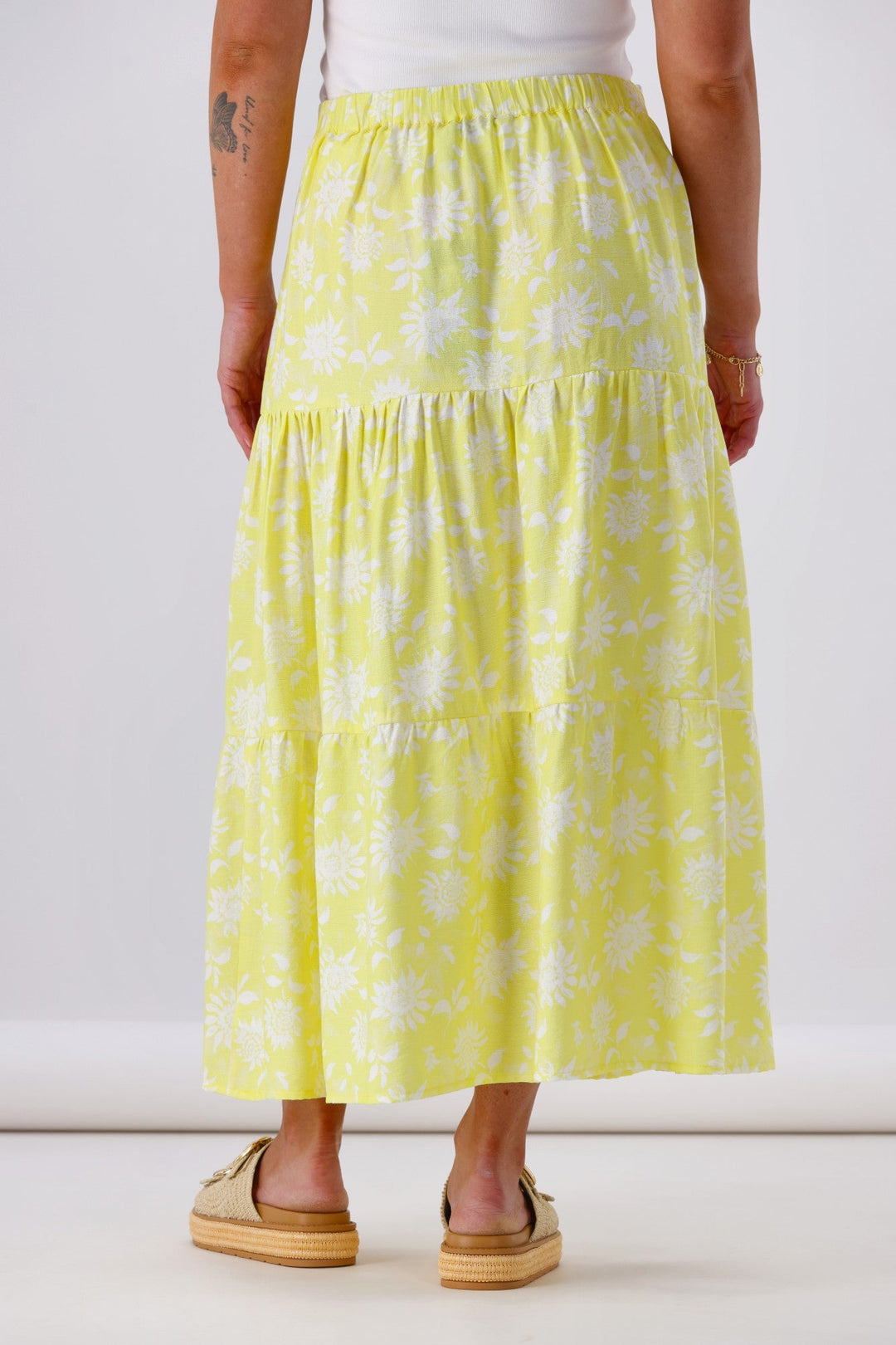 Label Sunflower Skirt Yellow White Floral