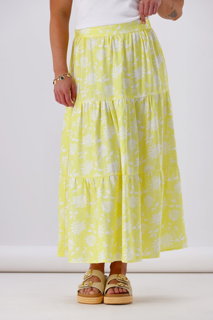 Label Sunflower Skirt Yellow White Floral