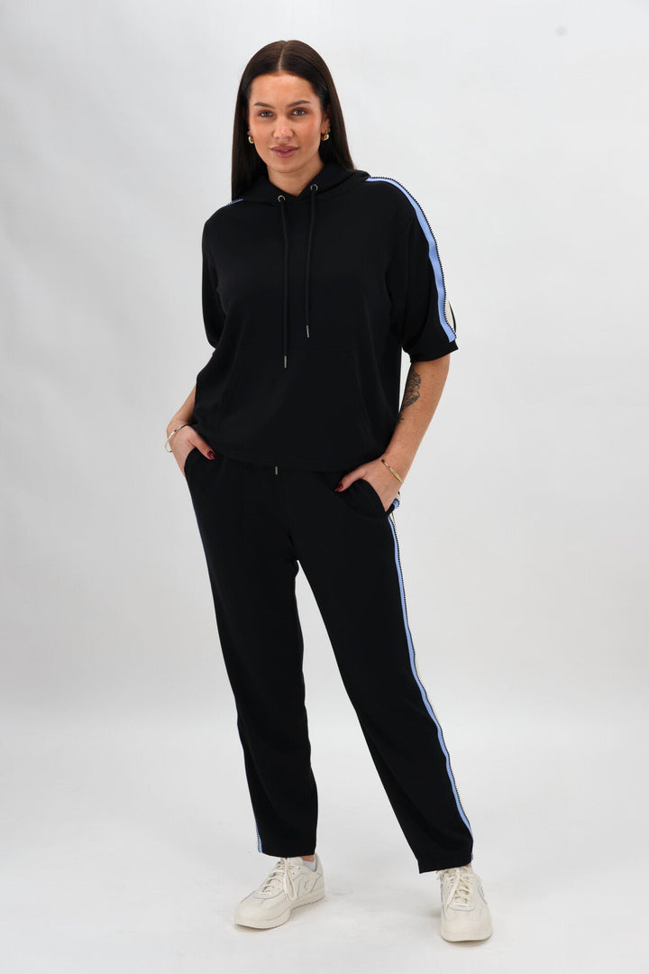 Label Sutton Track Hoodie Black