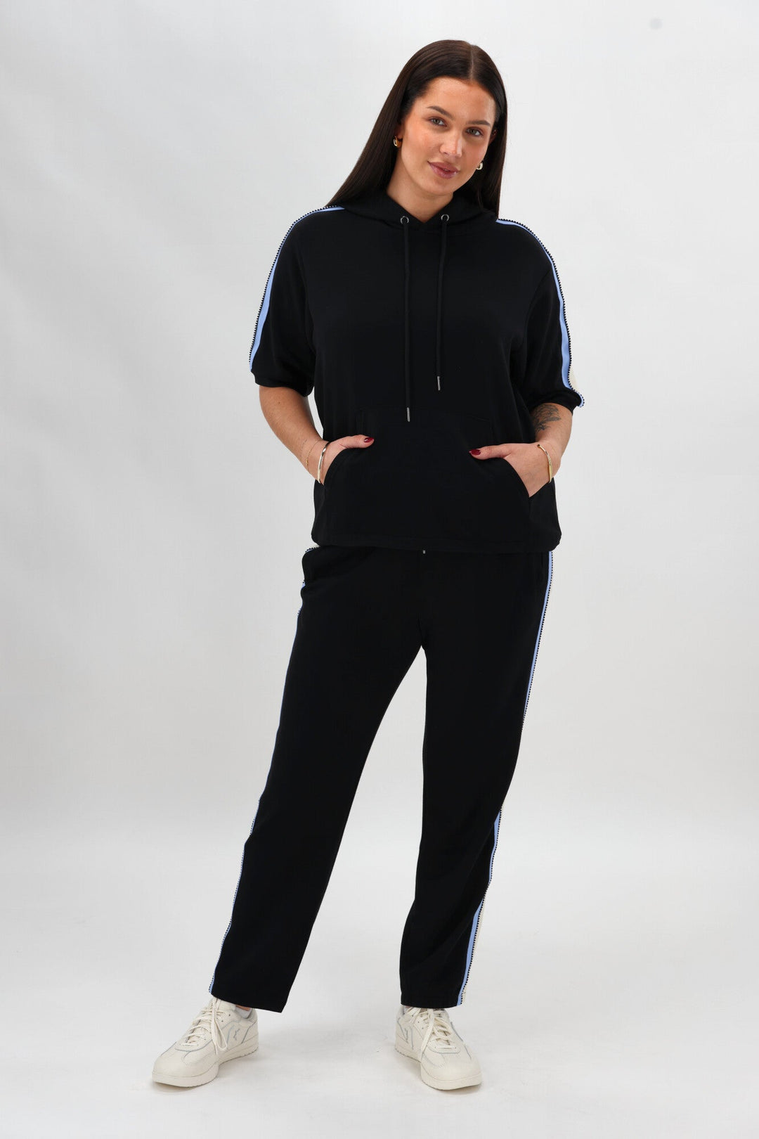 Label Sutton Track Hoodie Black