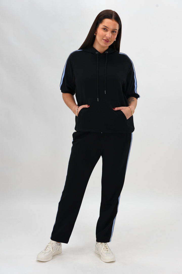 Label Sutton Track Hoodie Black