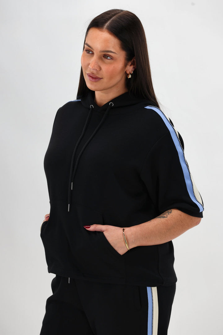 Label Sutton Track Hoodie Black