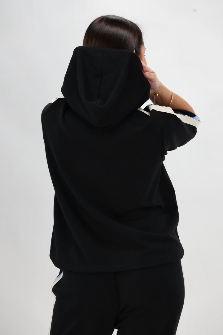 Label Sutton Track Hoodie Black
