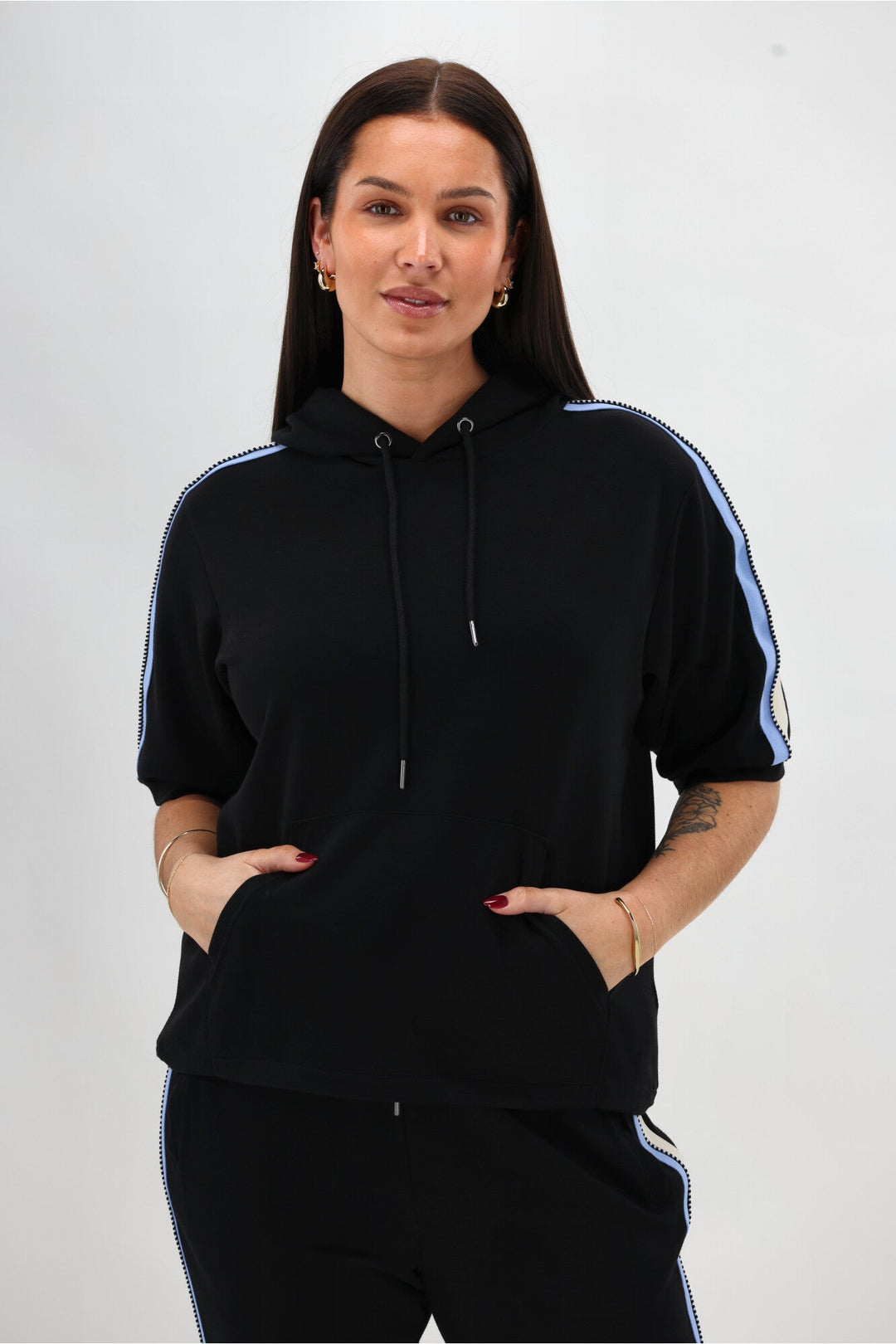 Label Sutton Track Hoodie Black