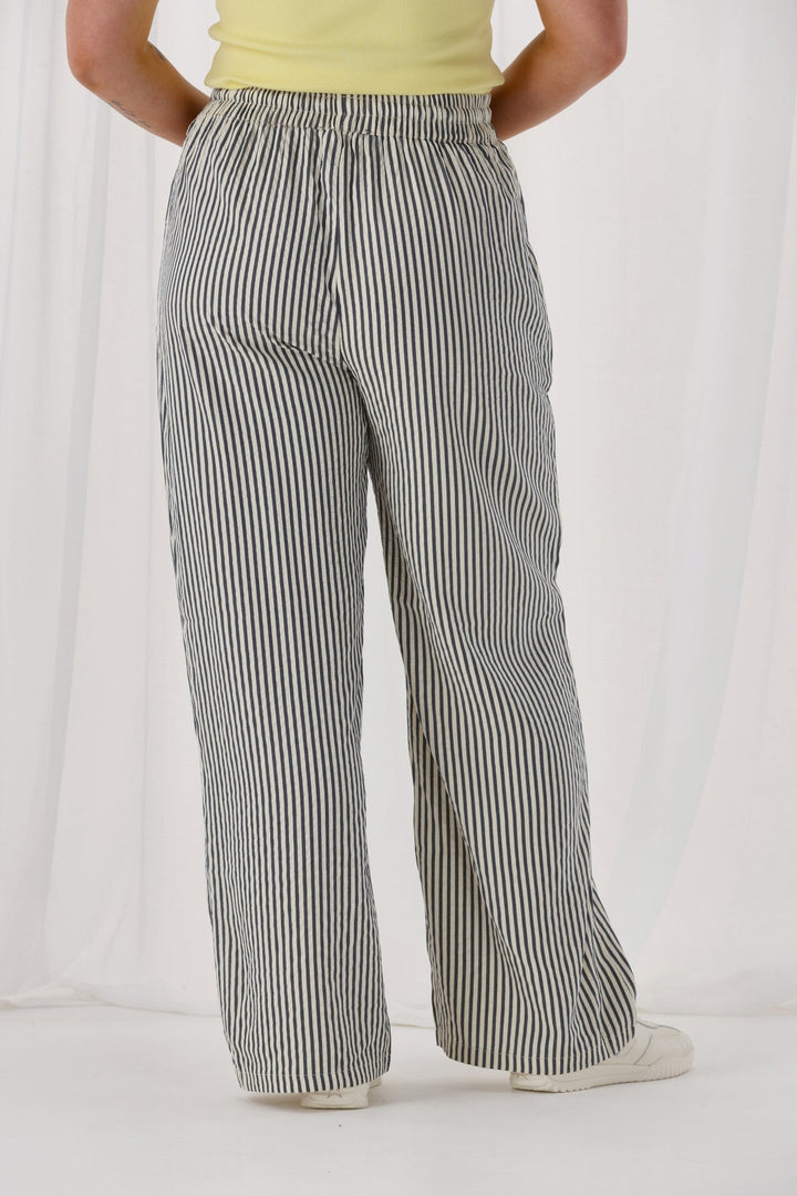 Label Tazelyn Wide Leg Pant Midnight Natural Stripe