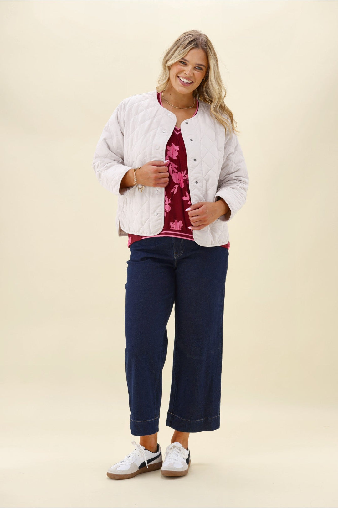 Label Venetia Top Wine Pink Floral