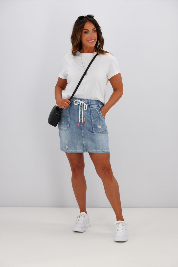 Label Raglan Collection Denim Skirt