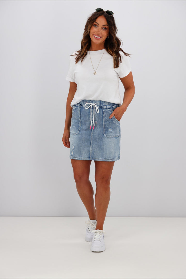 Label Raglan Collection Denim Skirt