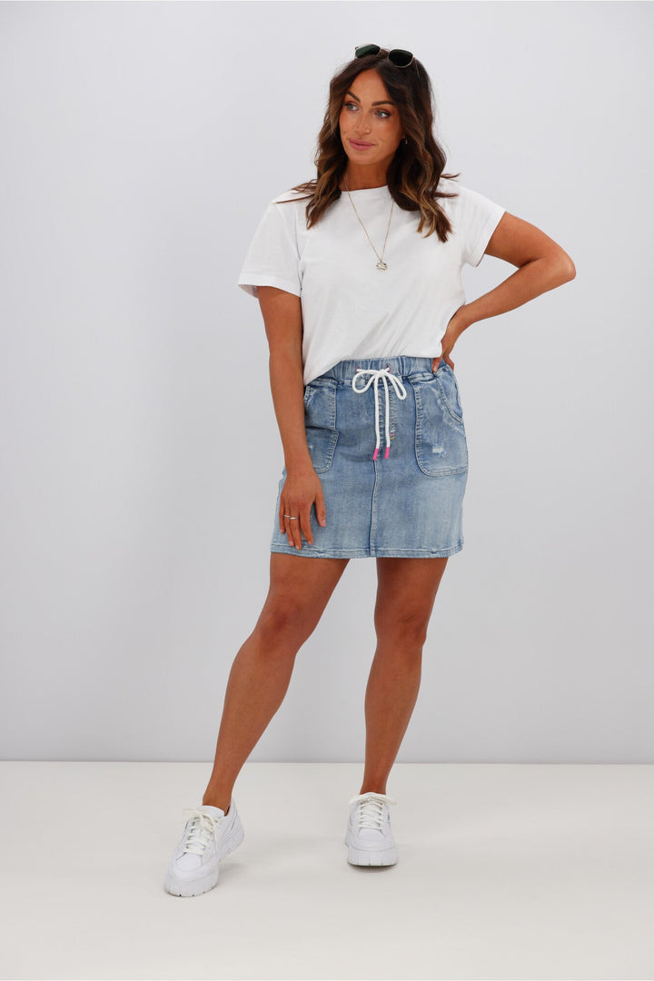 Label Raglan Collection Denim Skirt