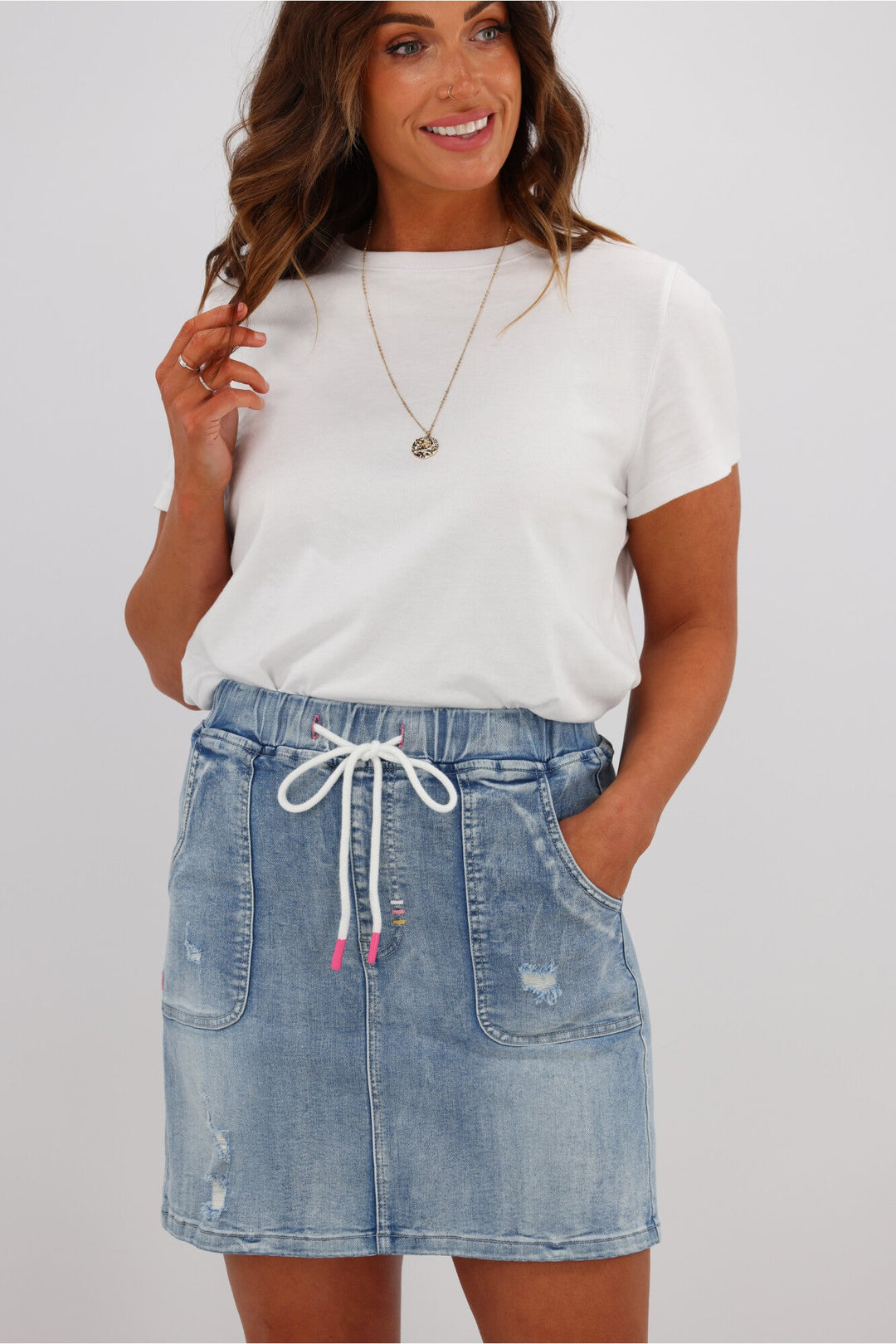 Label Raglan Collection Denim Skirt