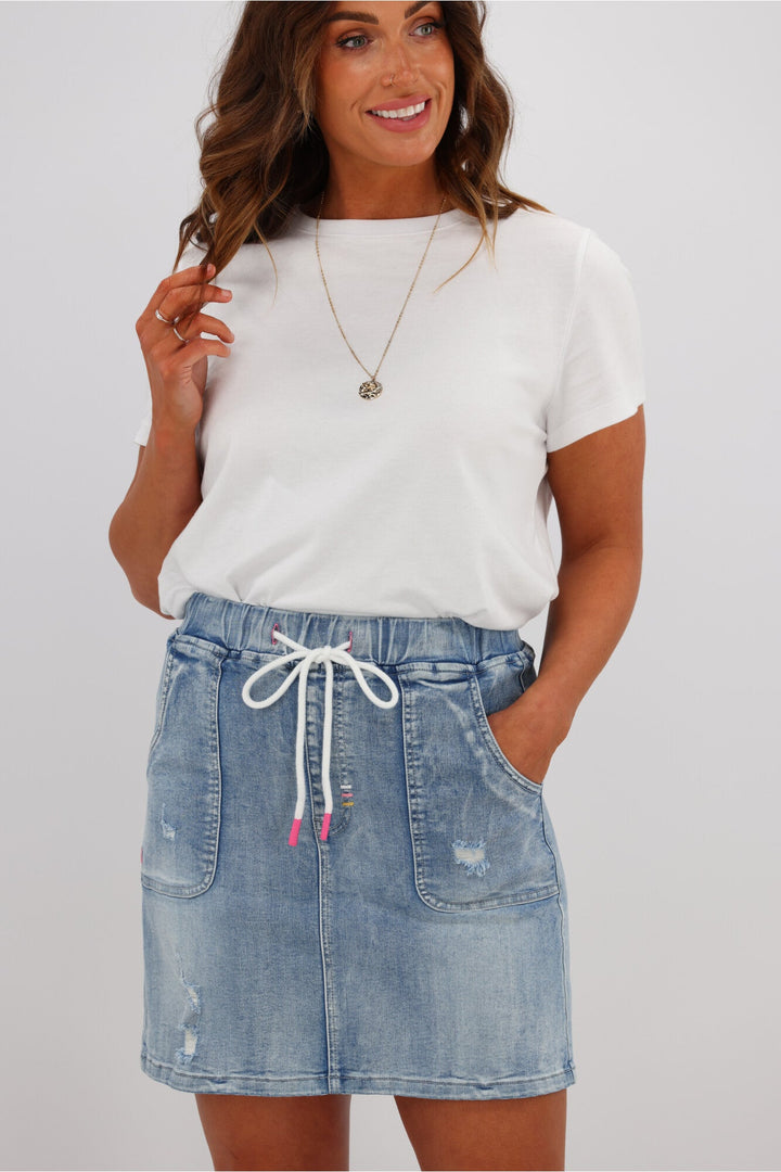 Label Raglan Collection Denim Skirt
