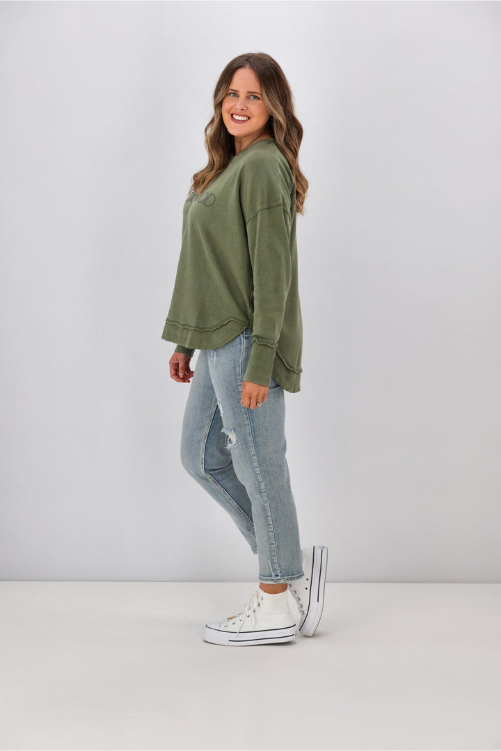 Foxwood Washed Simplified Crew Khaki