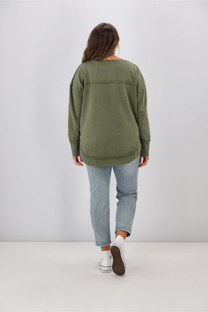 Foxwood Washed Simplified Crew Khaki