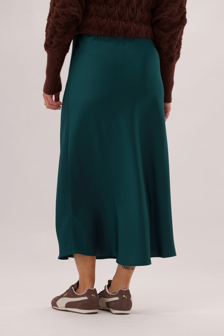 Gloss The Label Sulley Satin Skirt Dark Teal