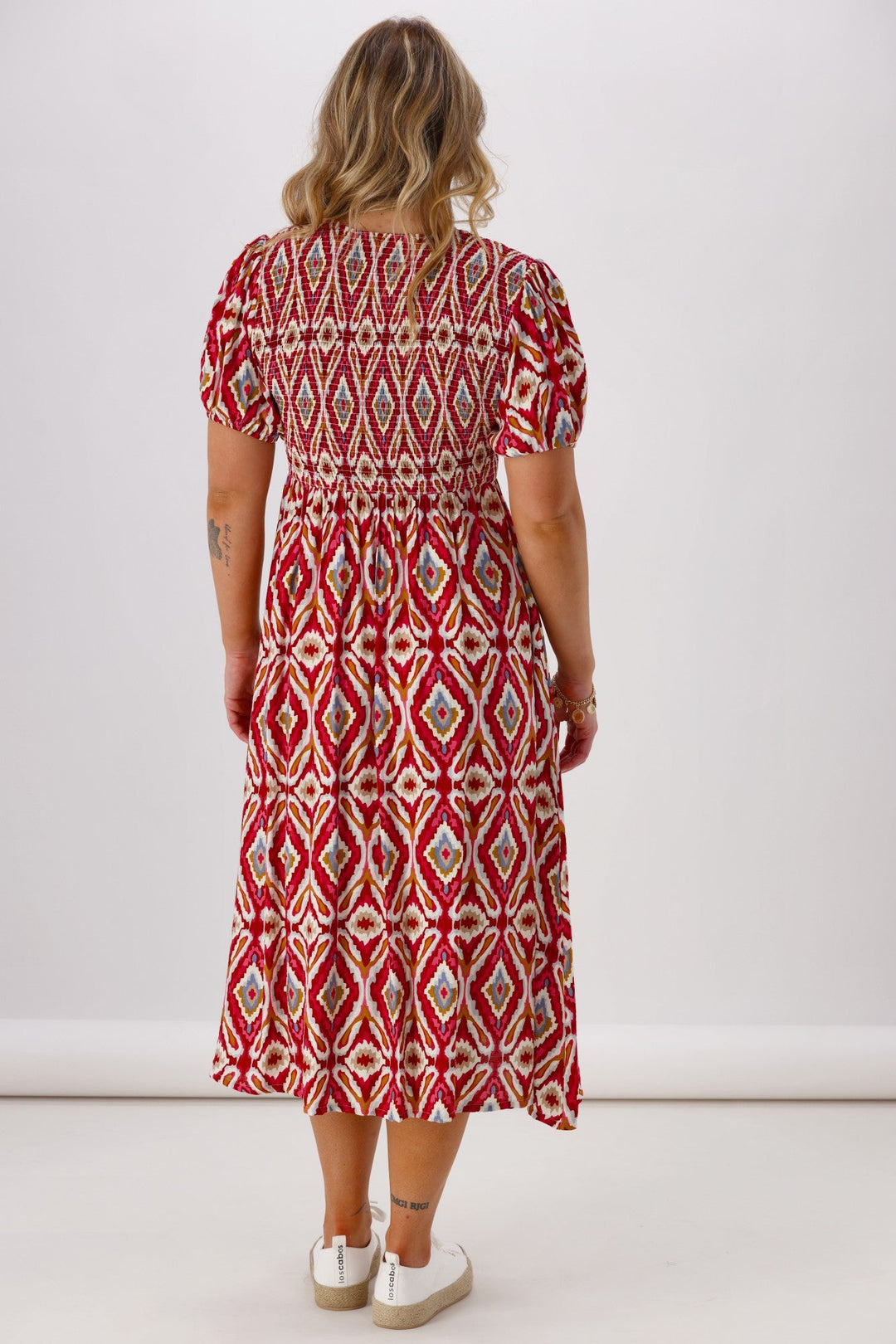 Sunday Boho Acalaide Dress Pink Red Print