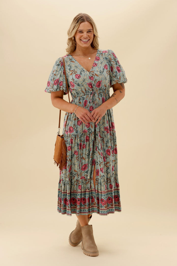 Sunday Boho Avalon Floral Dress Sage