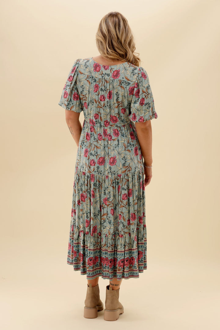 Sunday Boho Avalon Floral Dress Sage