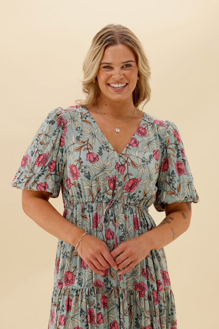 Sunday Boho Avalon Floral Dress Sage
