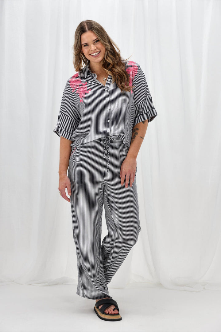 Sunday Boho Cedar Striped Pant Navy