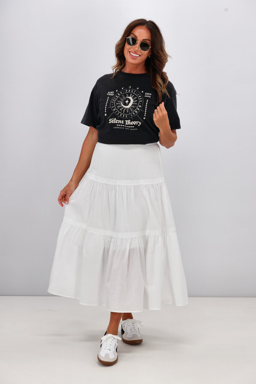 Sunday Boho Ebony Skirt White