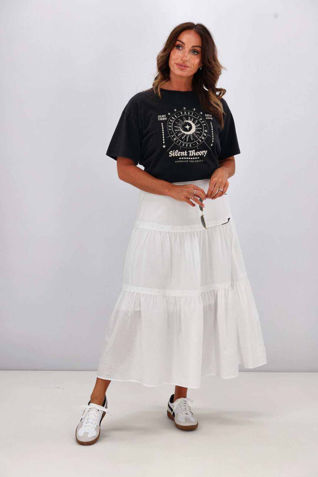 Sunday Boho Ebony Skirt White