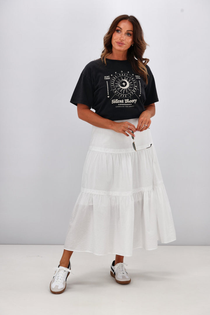 Sunday Boho Ebony Skirt White