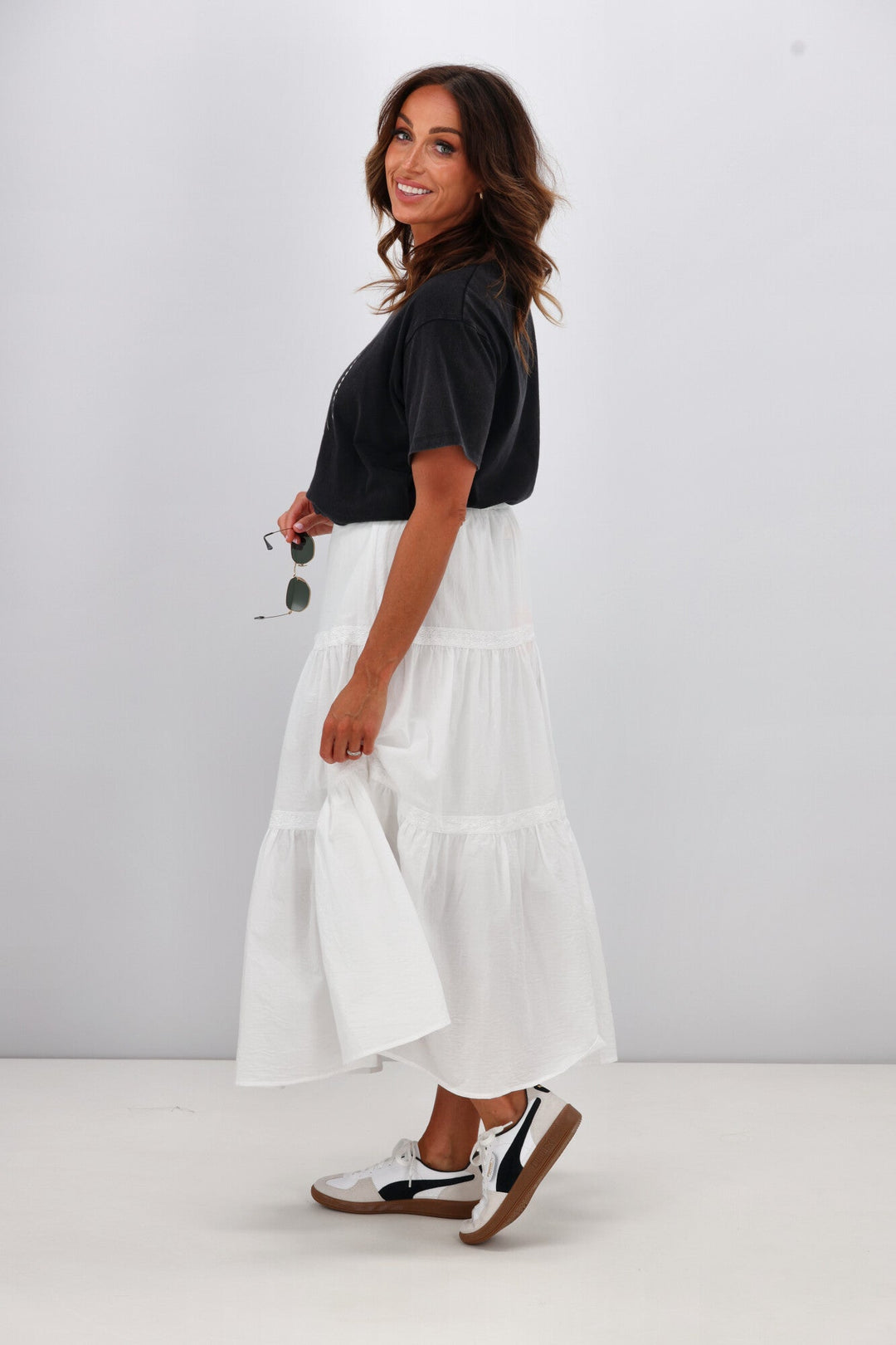 Sunday Boho Ebony Skirt White