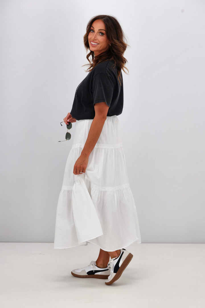 Sunday Boho Ebony Skirt White