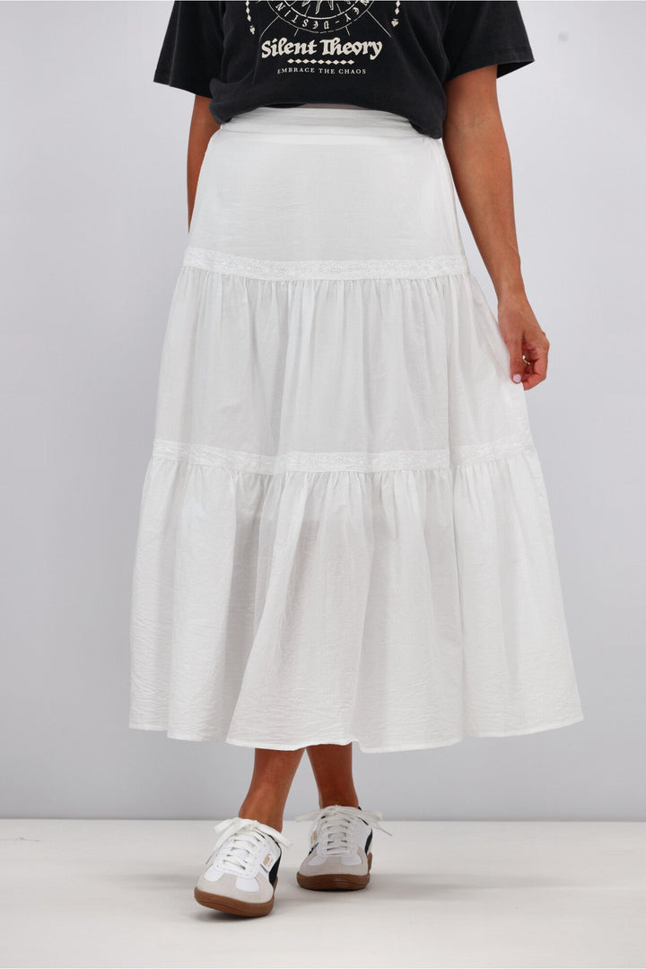 Sunday Boho Ebony Skirt White