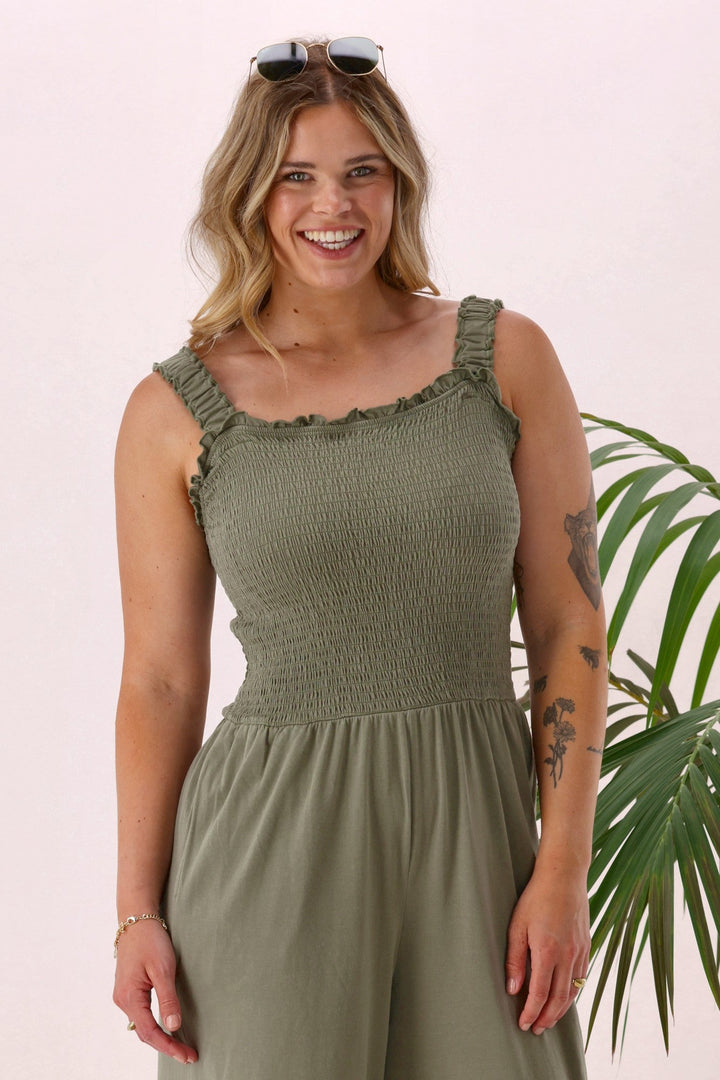 Sunday Boho Everyday Playsuit Khaki