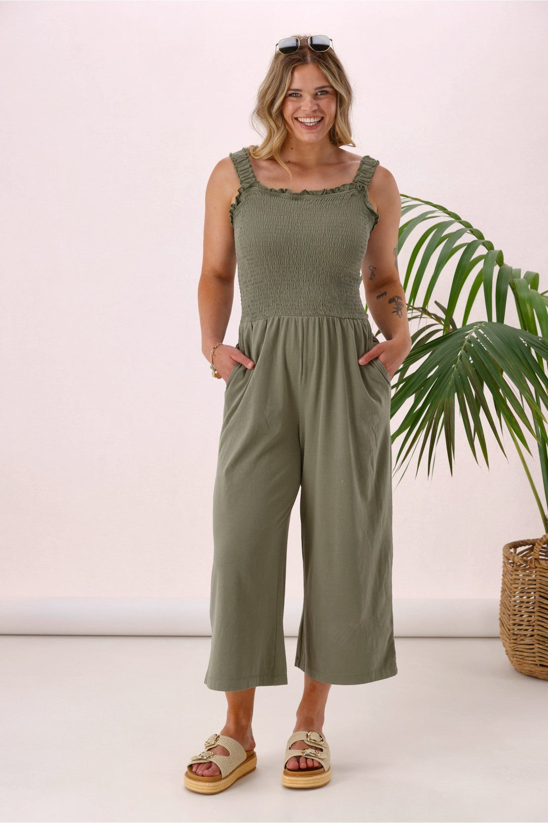Sunday Boho Everyday Playsuit Khaki
