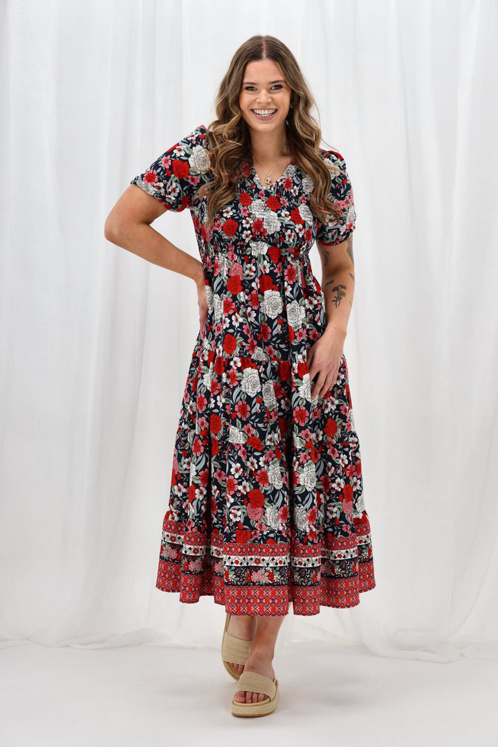Sunday Boho Jordan Dress Navy Floral