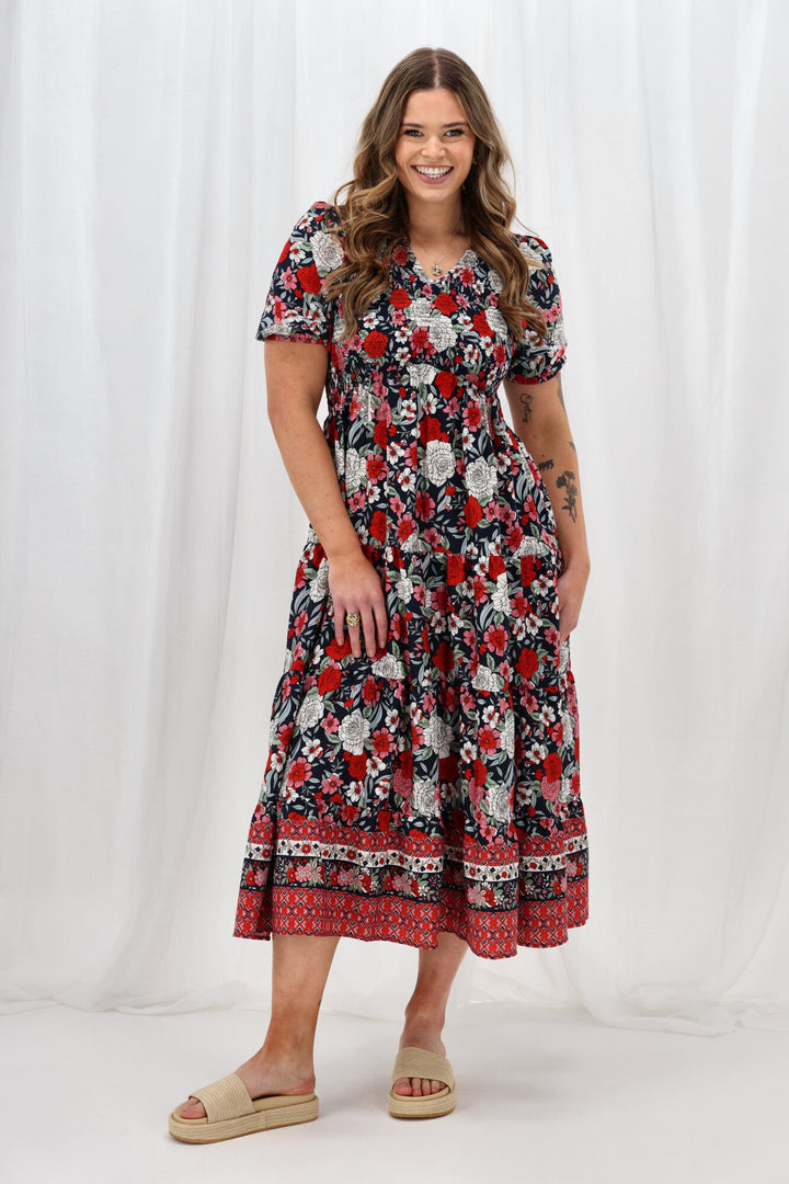 Sunday Boho Jordan Dress Navy Floral