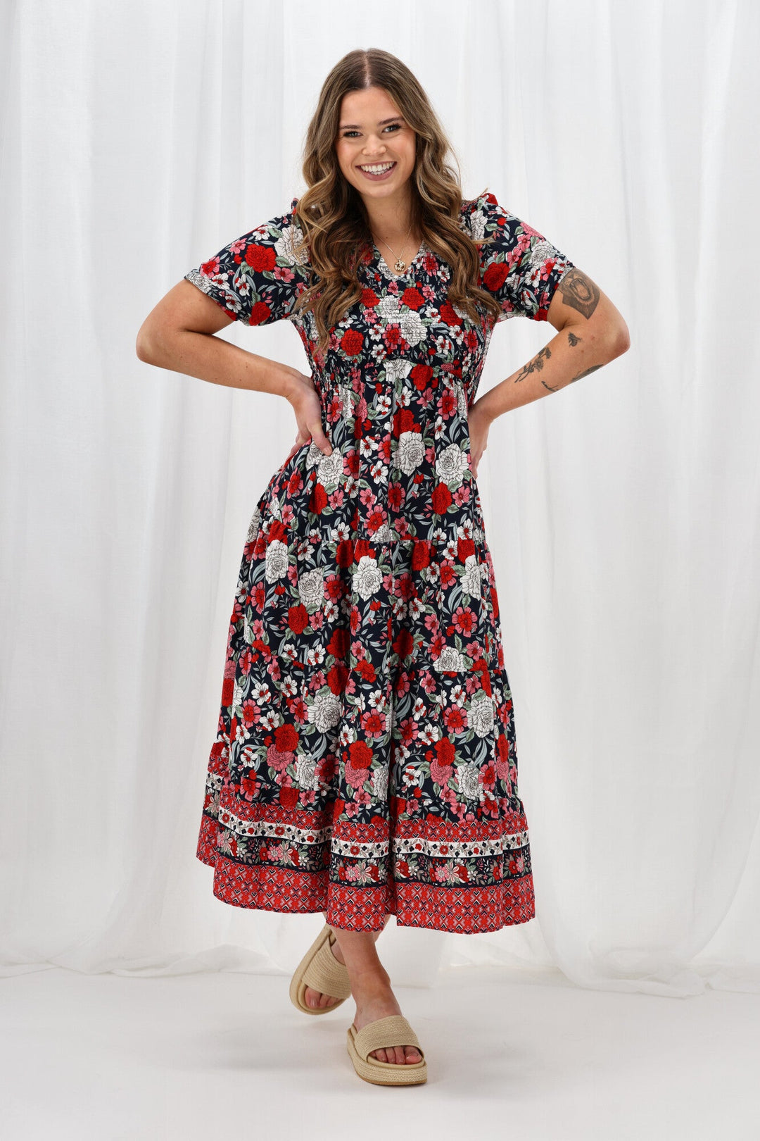 Sunday Boho Jordan Dress Navy Floral