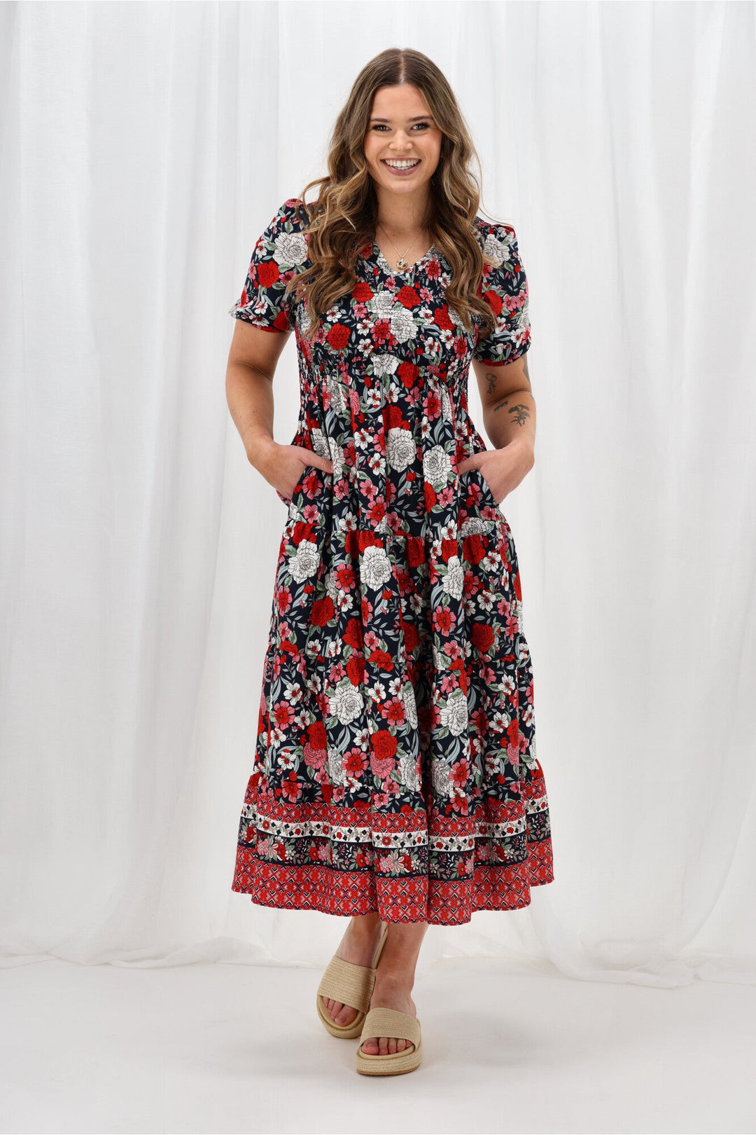 Sunday Boho Jordan Dress Navy Floral